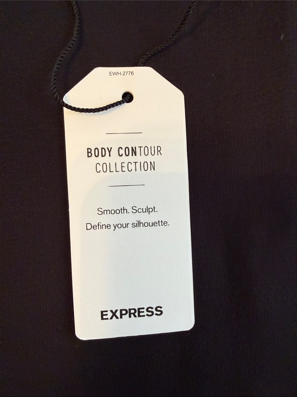 EXPRESS Body Contour Collection Black Scoop-Neck Long Sleeve Bodysuit - Picture 6 of 6